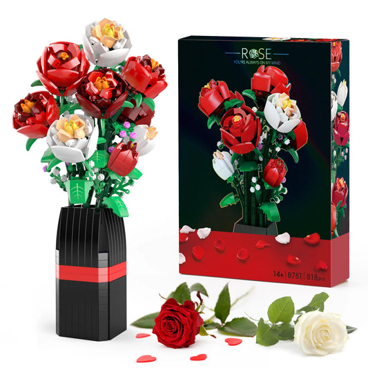 Rose Flower Bouquet Building Set