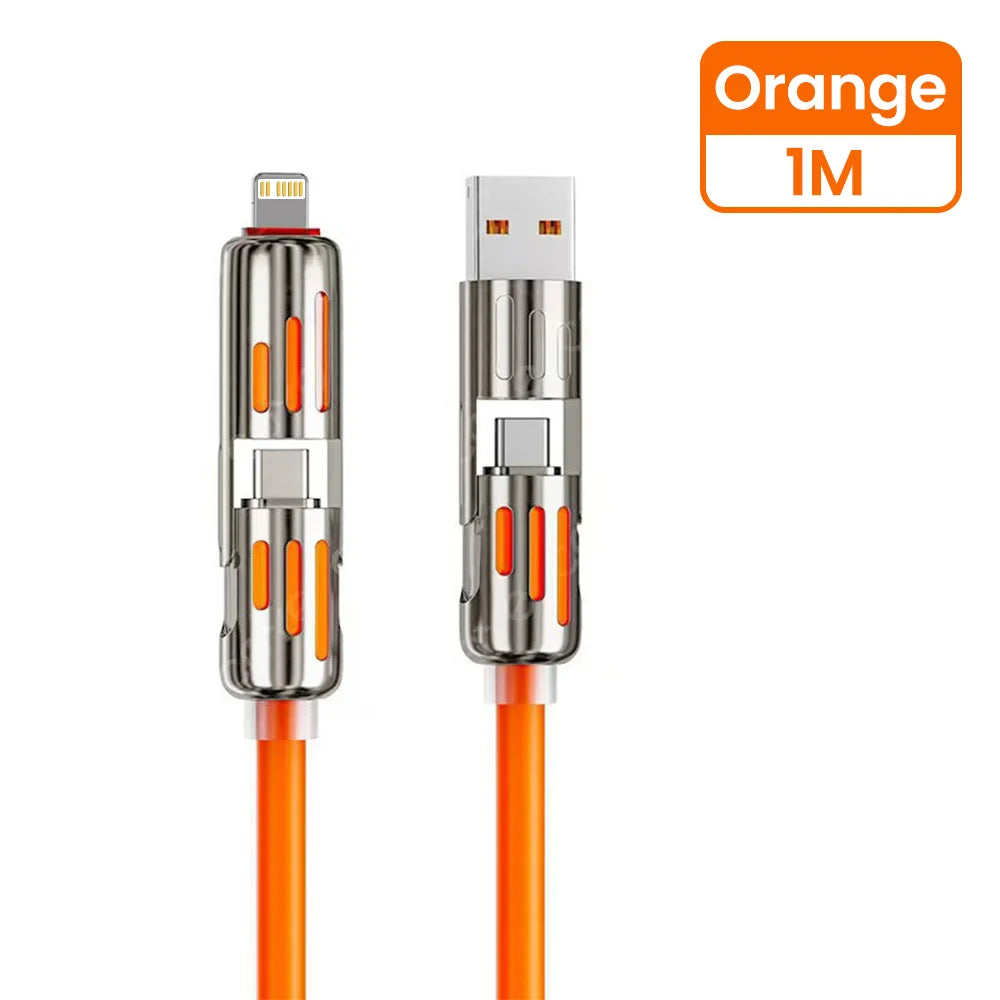 240W 4 in 1 Fast Charging Cable USB-A/USB-C to Type-C & Lightning