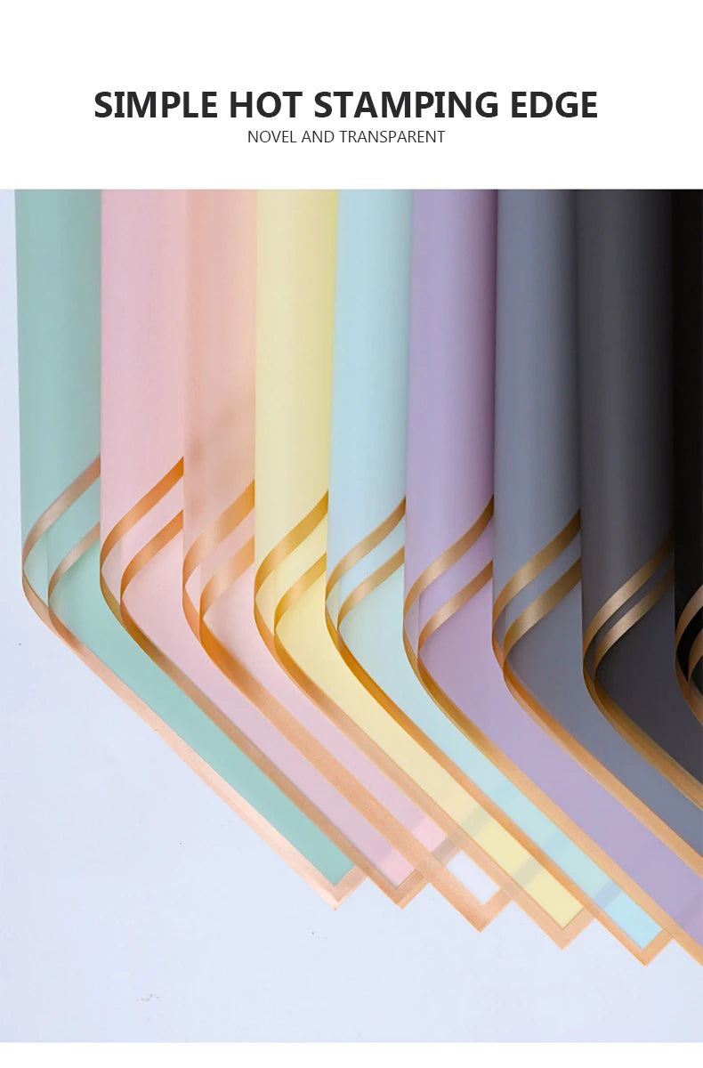 Flower Wrapping Paper with Golden Edges