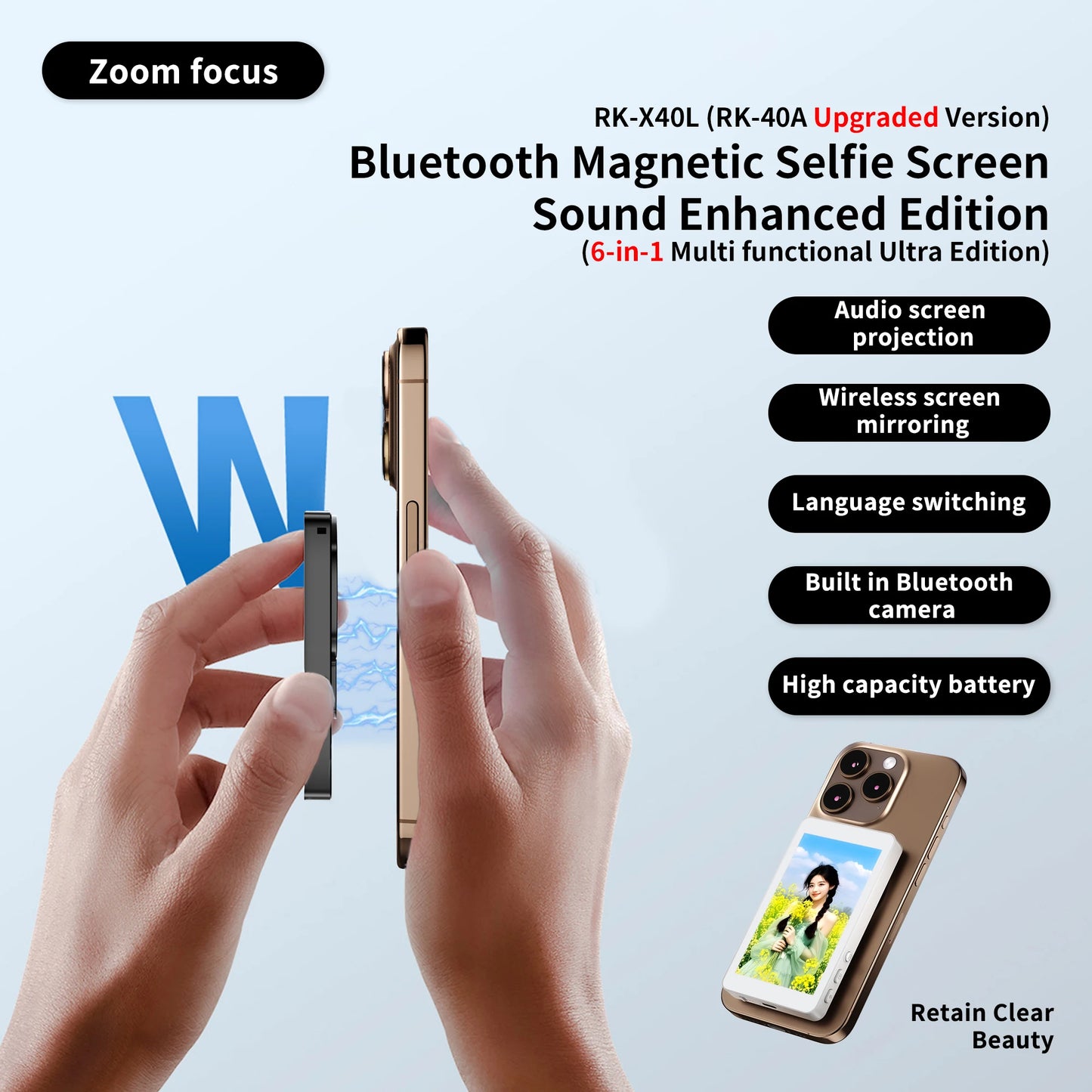 Magnetic Wireless Phone Selfie Monitor