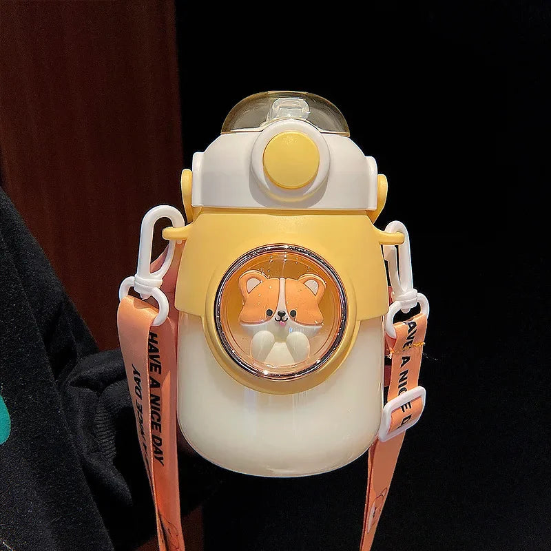 Cute Kids Water Bottles With Straw