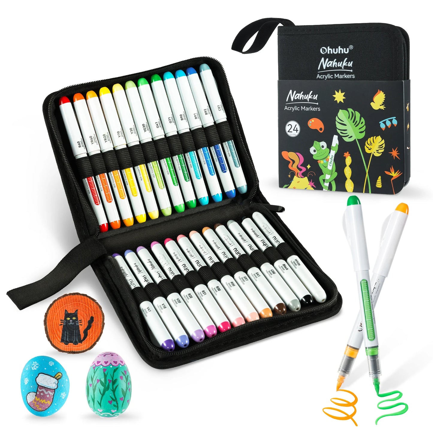 Ohuhu 24-Color Acrylic Paint Markers