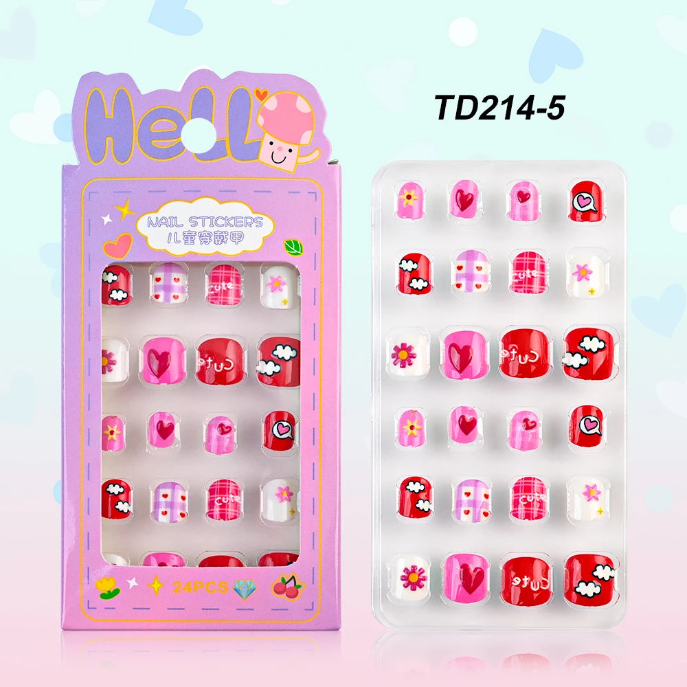 3D Cartoon Fake Nails for Girls