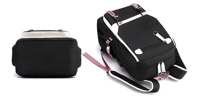 Trendy 2025 KPop Movie Print Backpack for Girls & Boys