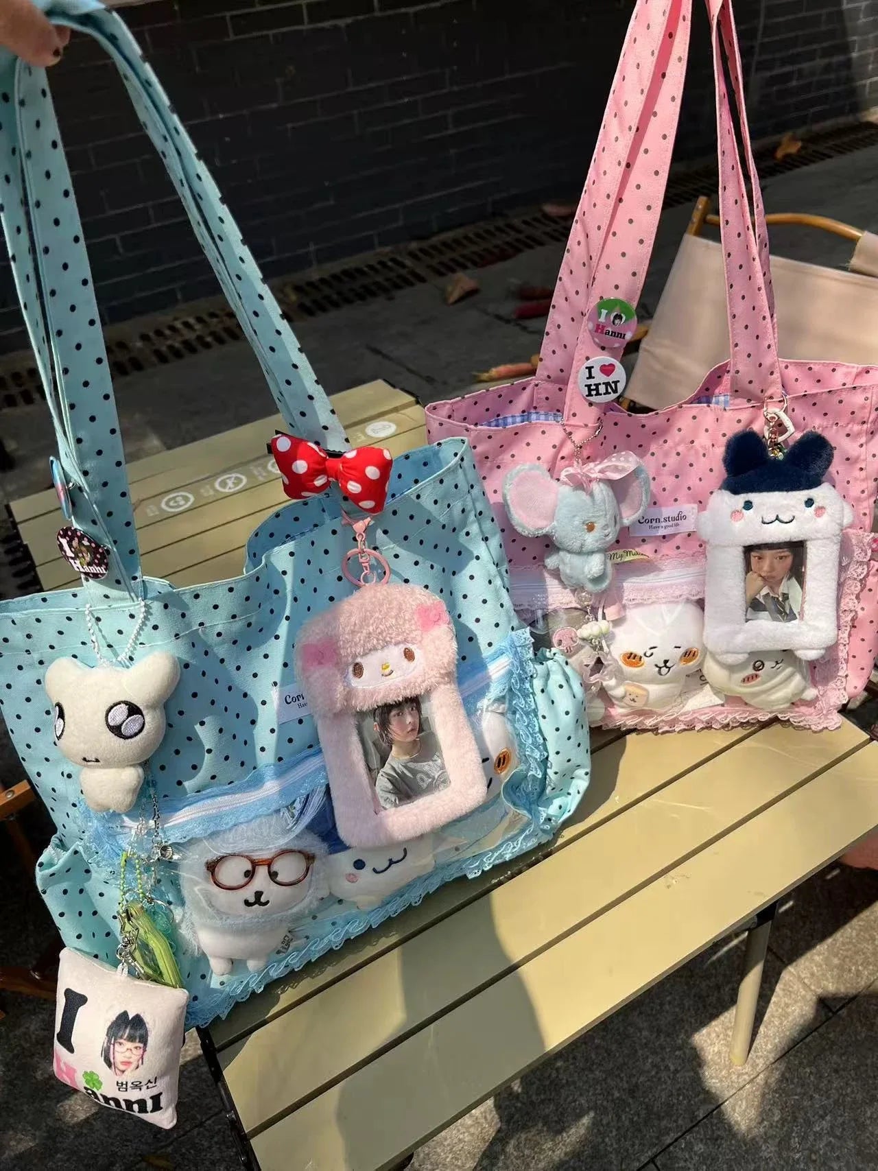 Y2K Polka Dot Tote Bag