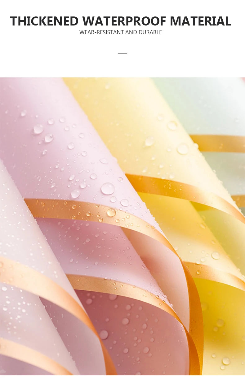 Flower Wrapping Paper with Golden Edges