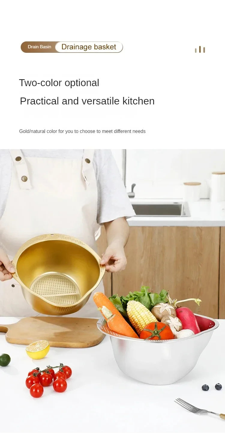 Rice Washer Strainer Bowl