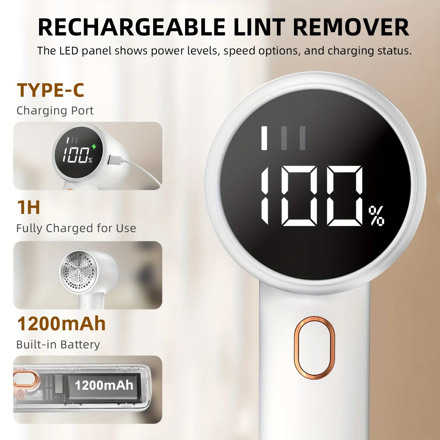 Rechargeable Fabric Lint Remover
