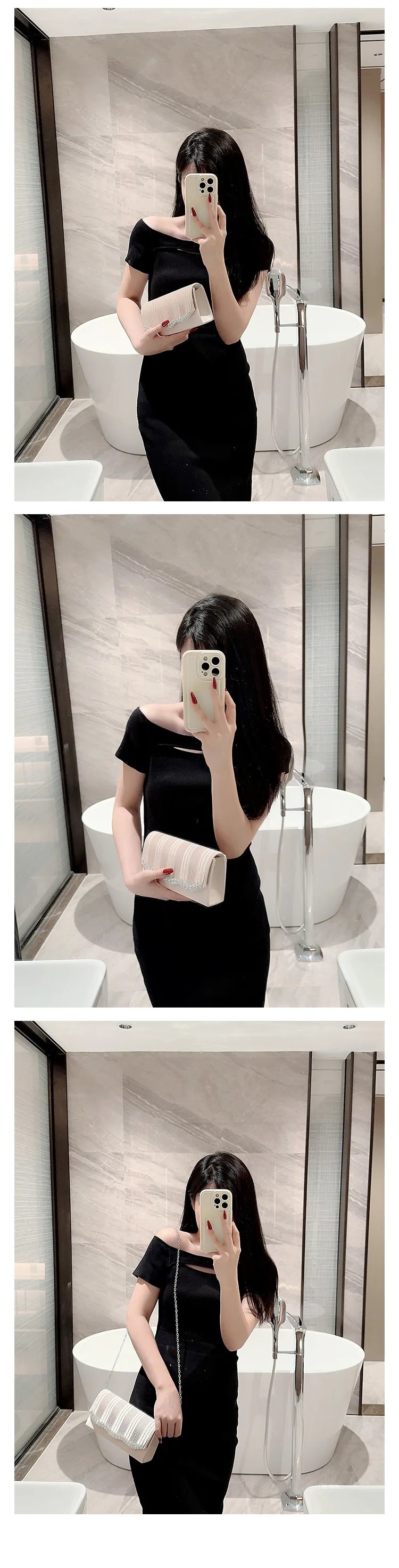 Silver Clutch Evening Bag