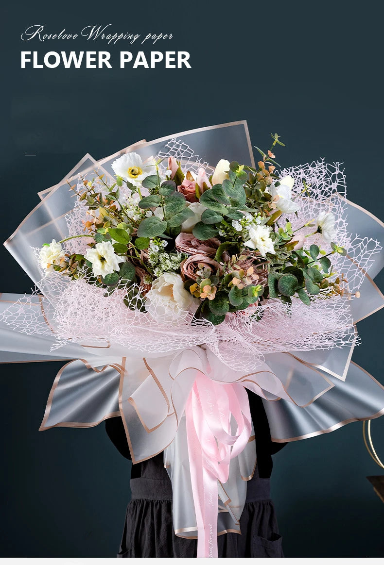 Flower Wrapping Paper with Golden Edges
