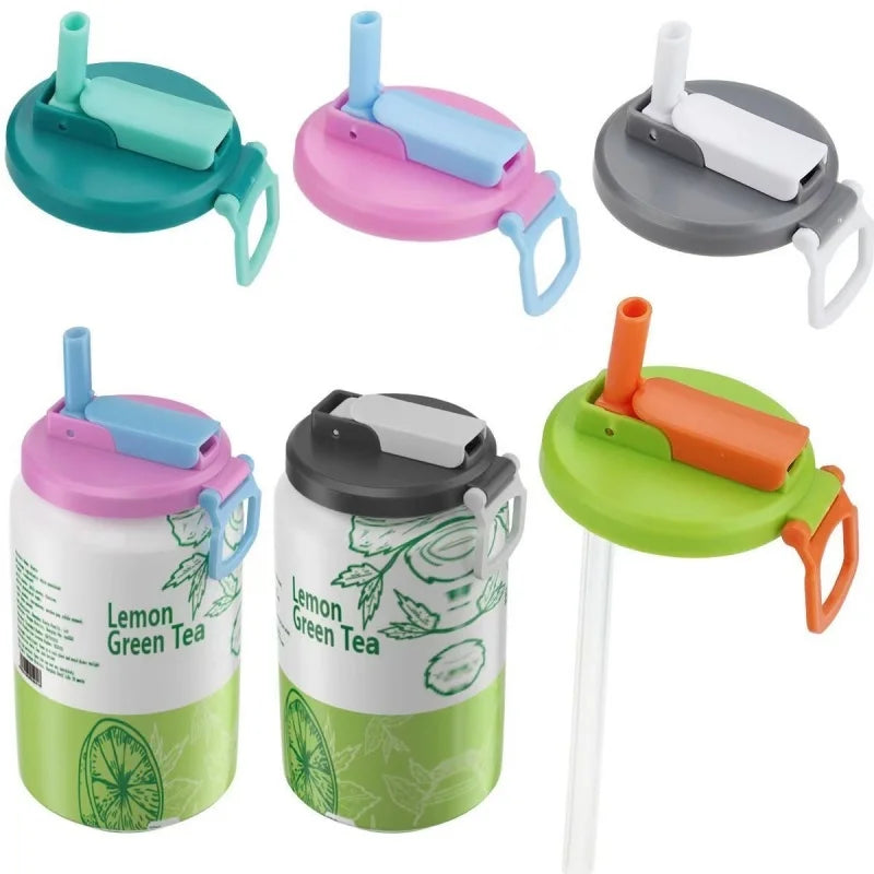 Can Lid With Silicone Straw