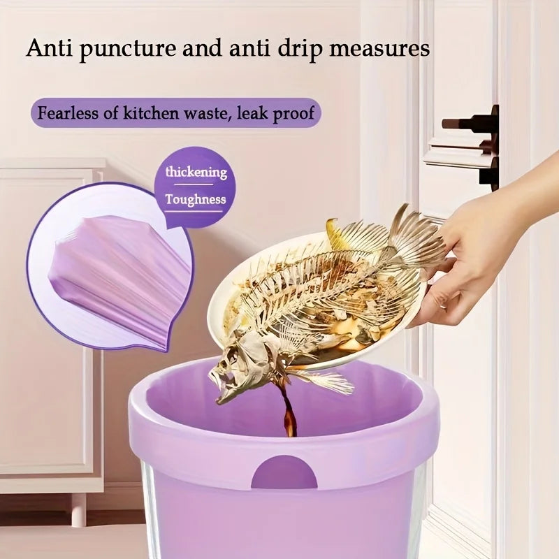 Purple Drawstring Disposable Trash Bags 100 Pack