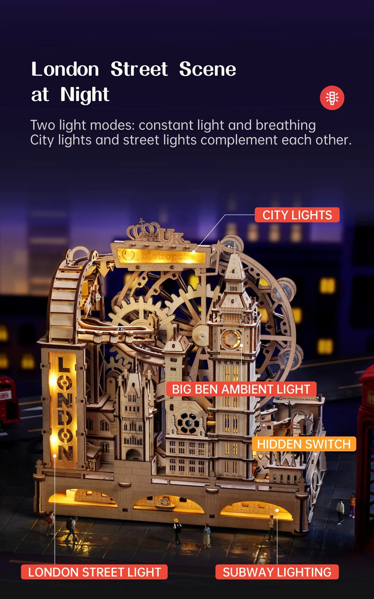 London Cityscape 3D Wooden Puzzle