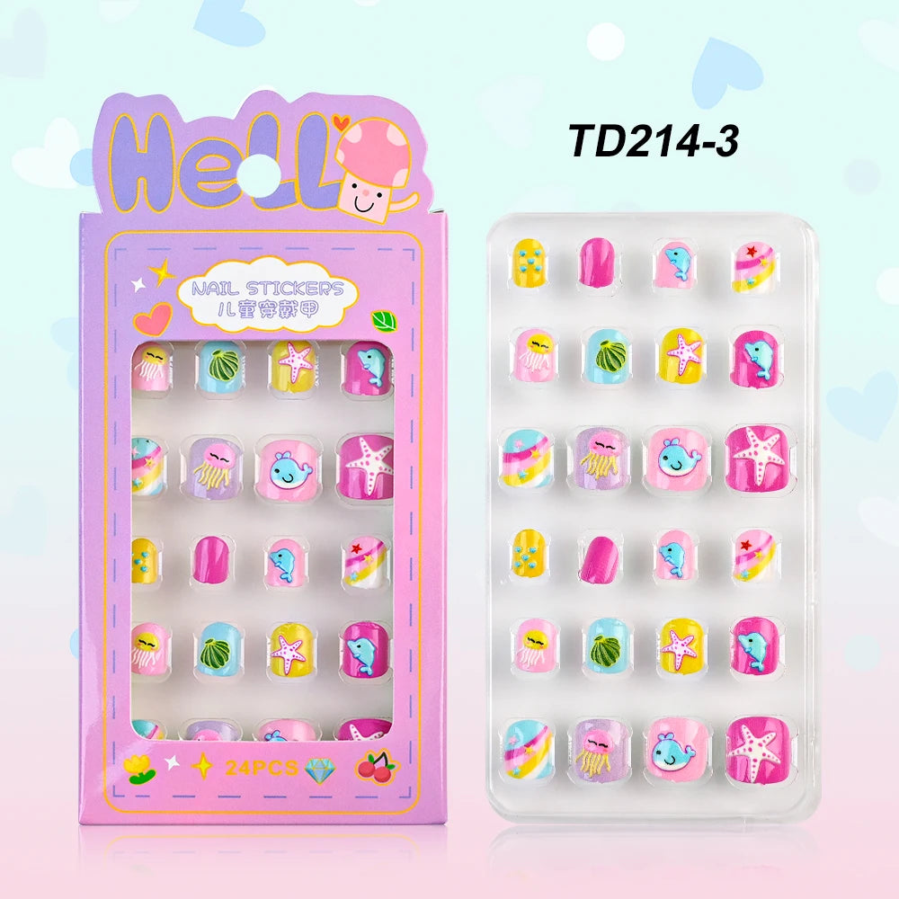 3D Cartoon Fake Nails for Girls