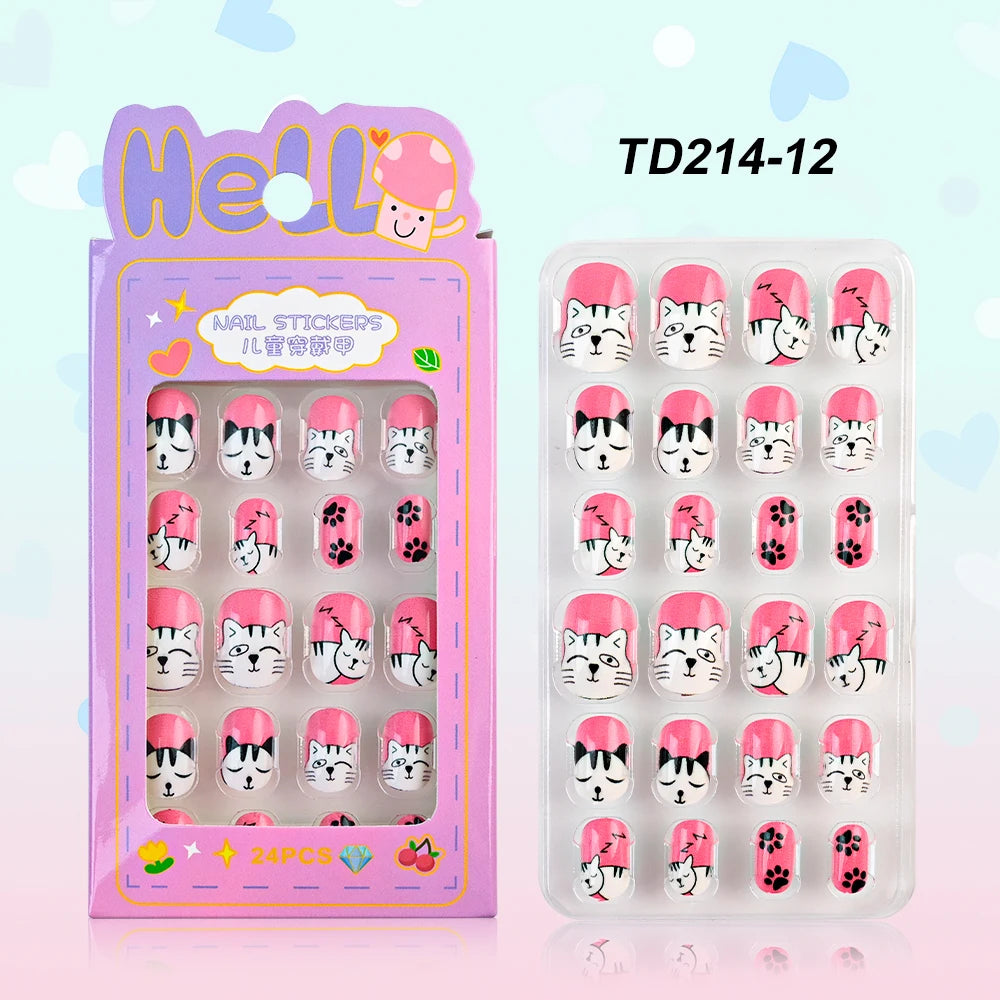 3D Cartoon Fake Nails for Girls
