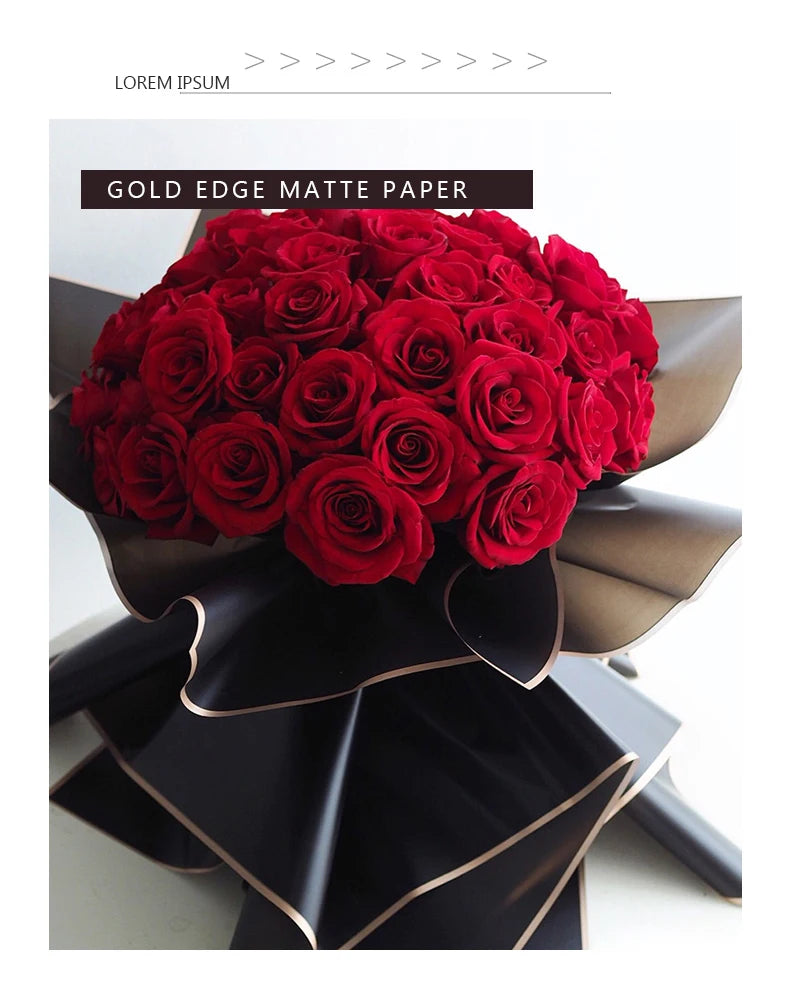 Flower Wrapping Paper with Golden Edges