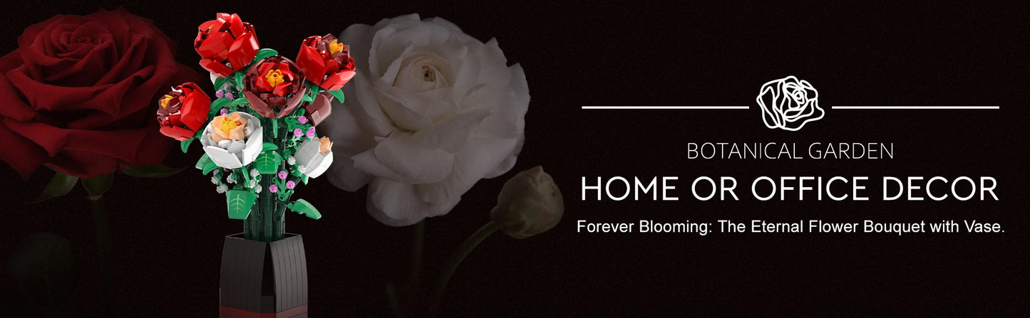 Rose Flower Bouquet Building Set