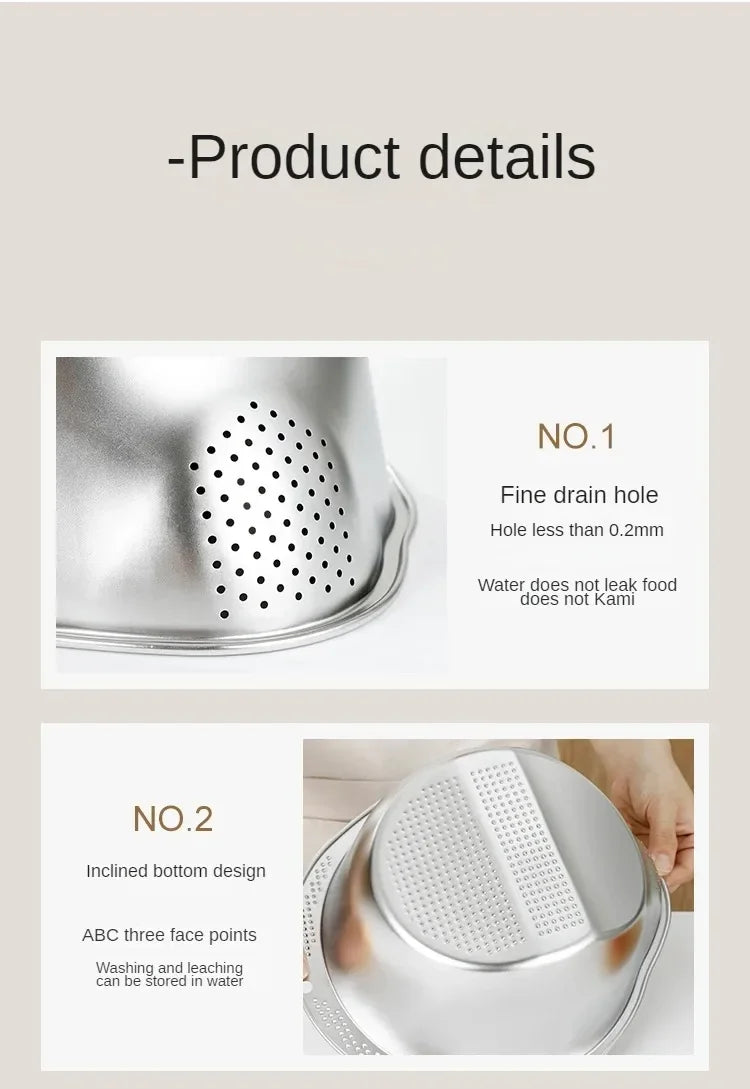 Rice Washer Strainer Bowl
