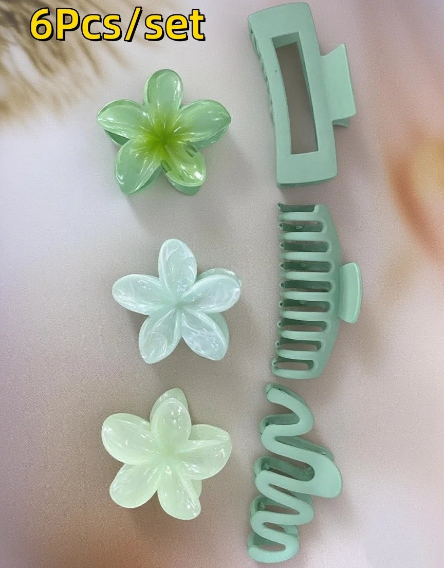 Gradient Flower Hair Clips