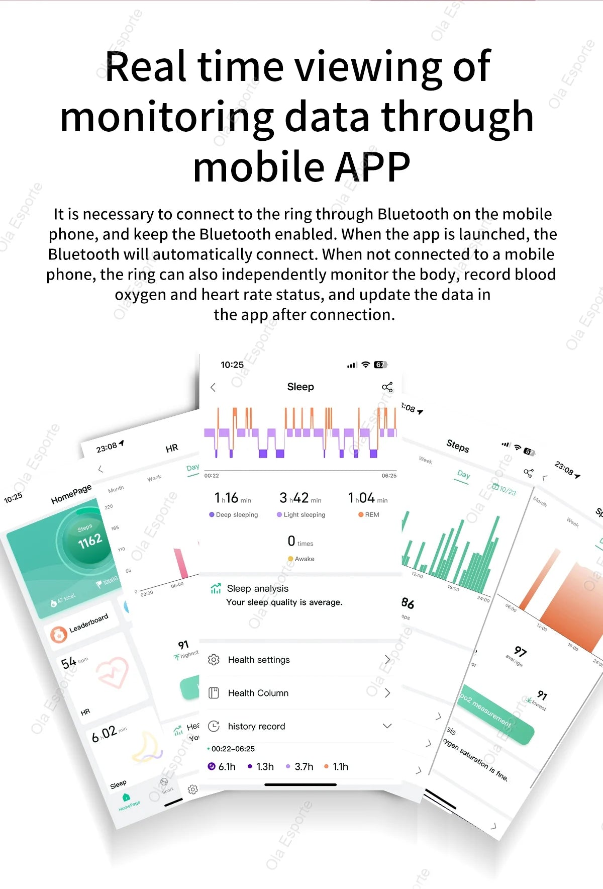 2025 Smart Ring Bluetooth Heart Rate SpO2 Fitness Tracker Waterproof