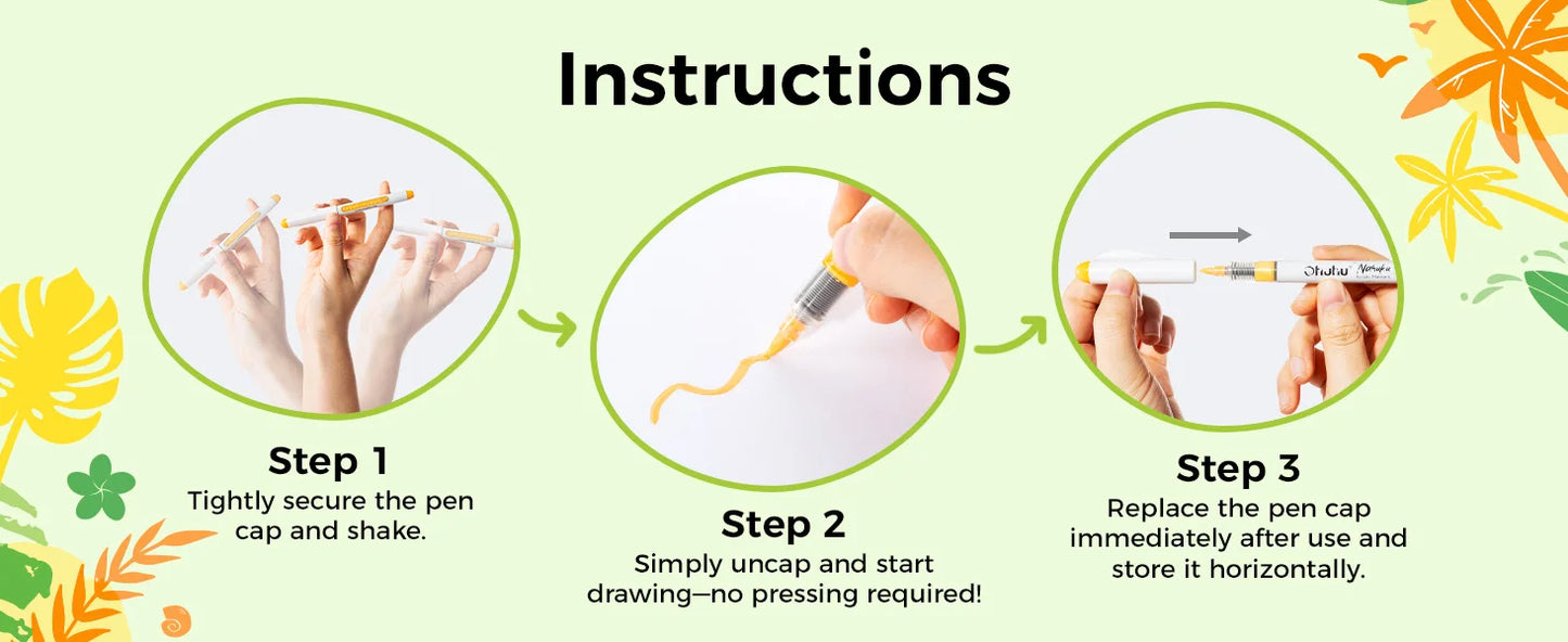 Ohuhu 24-Color Acrylic Paint Markers