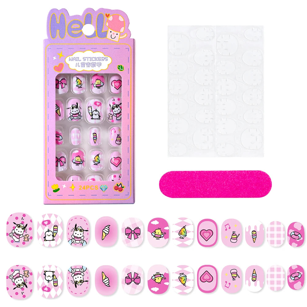 3D Cartoon Fake Nails for Girls