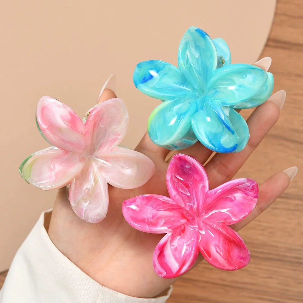 Gradient Flower Hair Clips