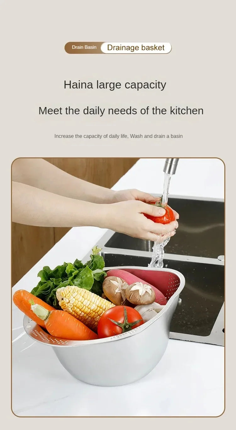 Rice Washer Strainer Bowl