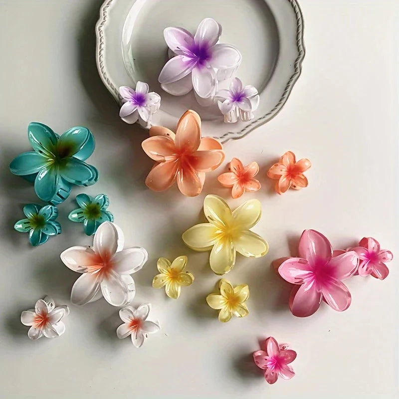 Gradient Flower Hair Clips