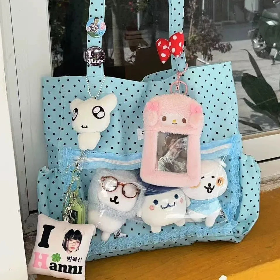 Y2K Polka Dot Tote Bag