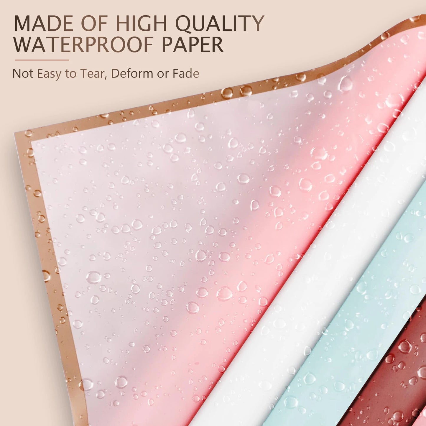 Flower Wrapping Paper with Golden Edges