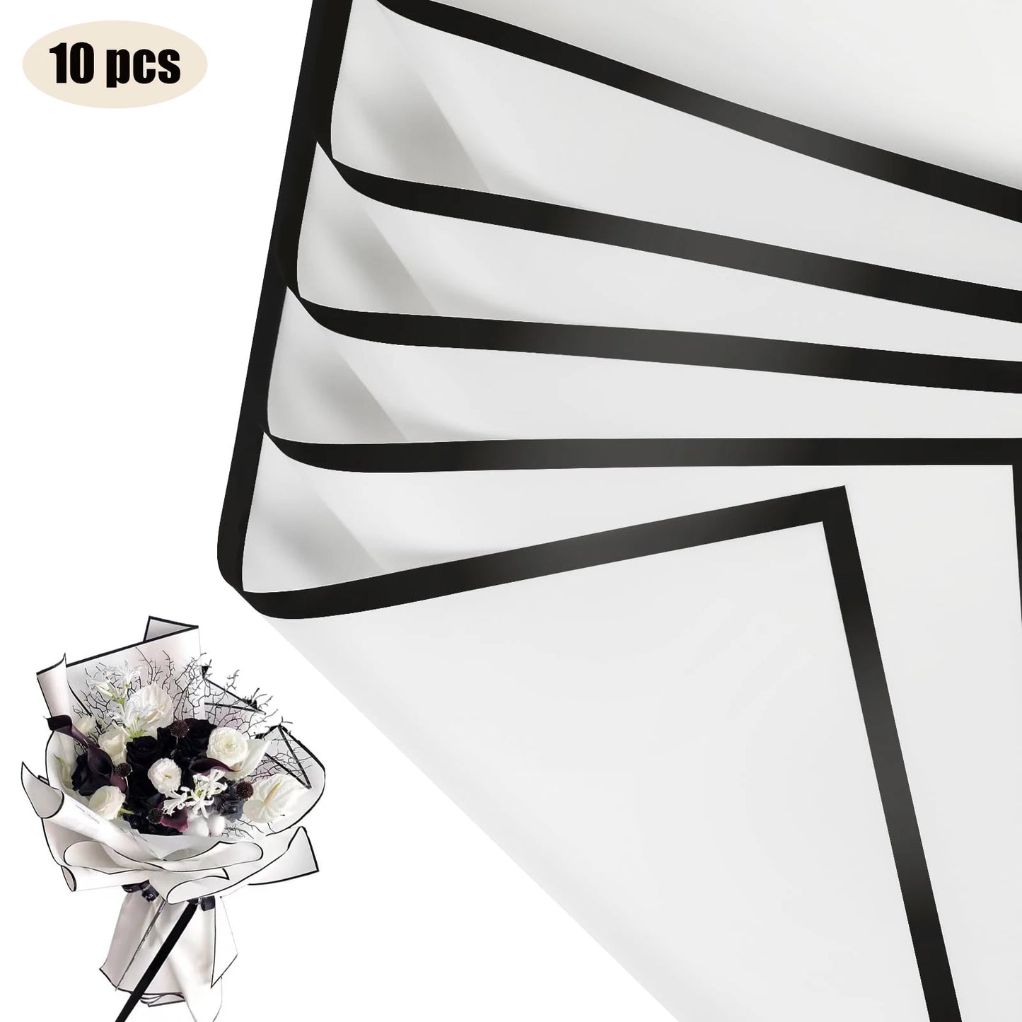 Flower Wrapping Paper with Golden Edges