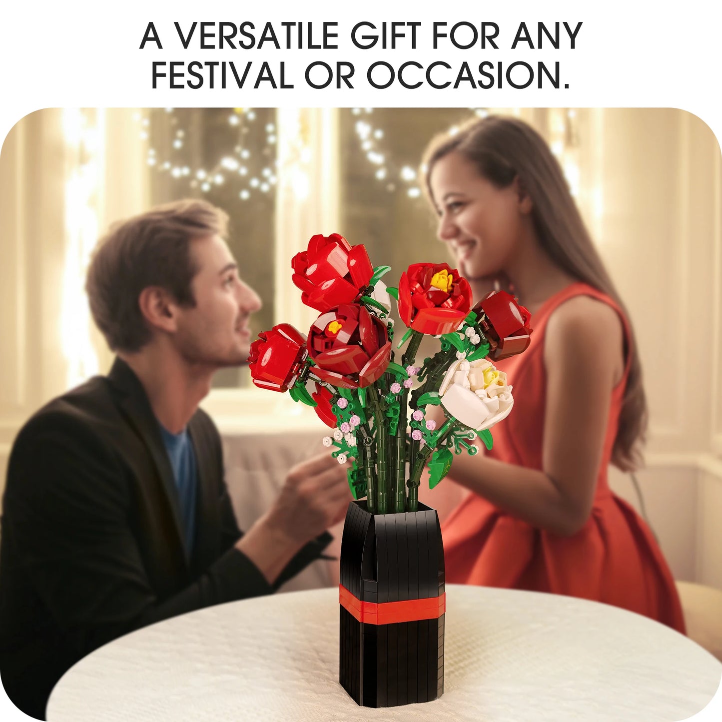 Rose Flower Bouquet Building Set