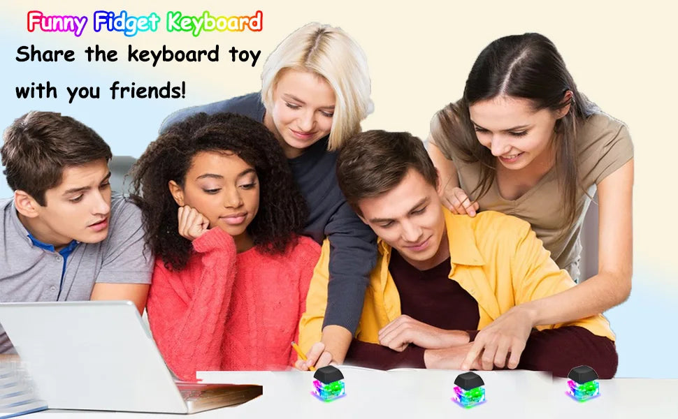 LED Keyboard Fidget Keychain