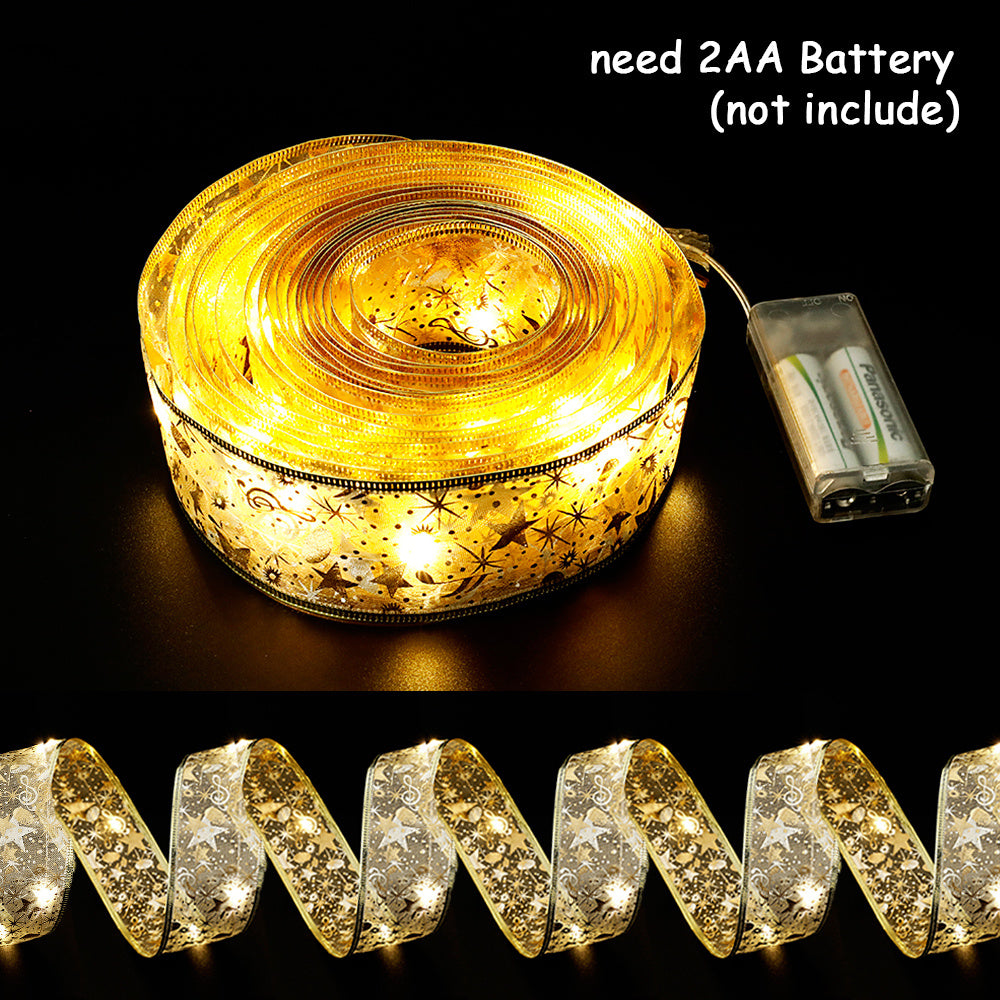 Christmas Bow with Fairy Lights